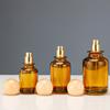 Brown Glass Perfume Spray Bottle -  Transparent Refillable Cosmetic Bottle 