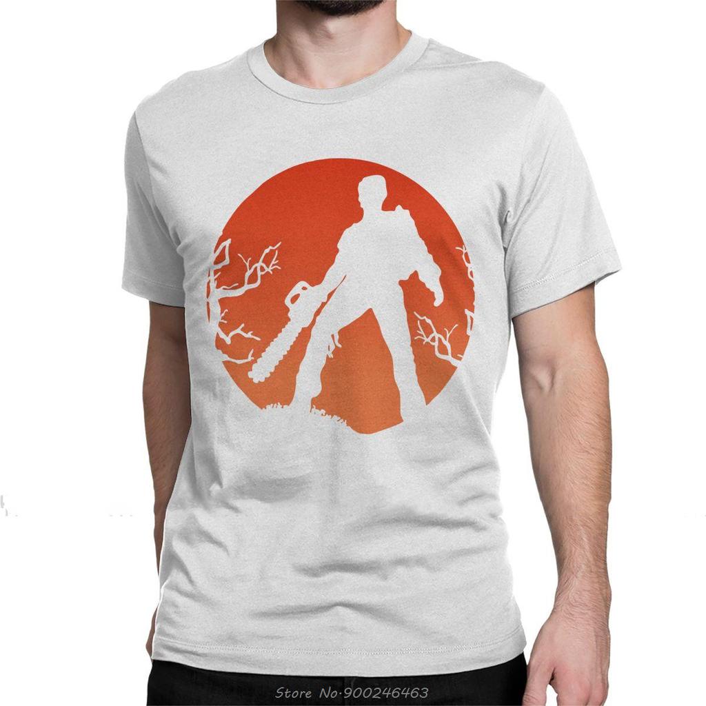Funny Ash Vs The Evil Dead T-Shirt for Men Cotton T Shirt Horror Movie Bruce Campbell Short Sleeve TShirt Tees Streetwear