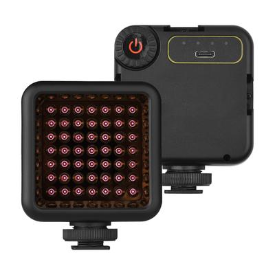 Acogedor Mini IR Night Vision Infrared Lights (2 Pcs), 49 LED Shooting Lights, 3 Cold Shoe Mounts, 2000mAh Battery, 1/4-inch Thread for Vlog Video Rec