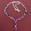 Faceted multi tourmaline necklace 925 sterling silver necklace top quality gemstone jewelry adjustable chain handmade necklace gifts for mom