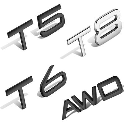 3D Metal T5 T6 T8 AWD Mektup logo çıkartması Gümüş Siyah VOLVO XC40 XC60 XC90 S60 S90 V60 V70 V90 Arka Bagaj Rozeti Aksesuarları