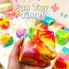 Maltose Filled Cheese  Stress Relief Toy 8cm Slow Rising for Kids Sensory Play Activities