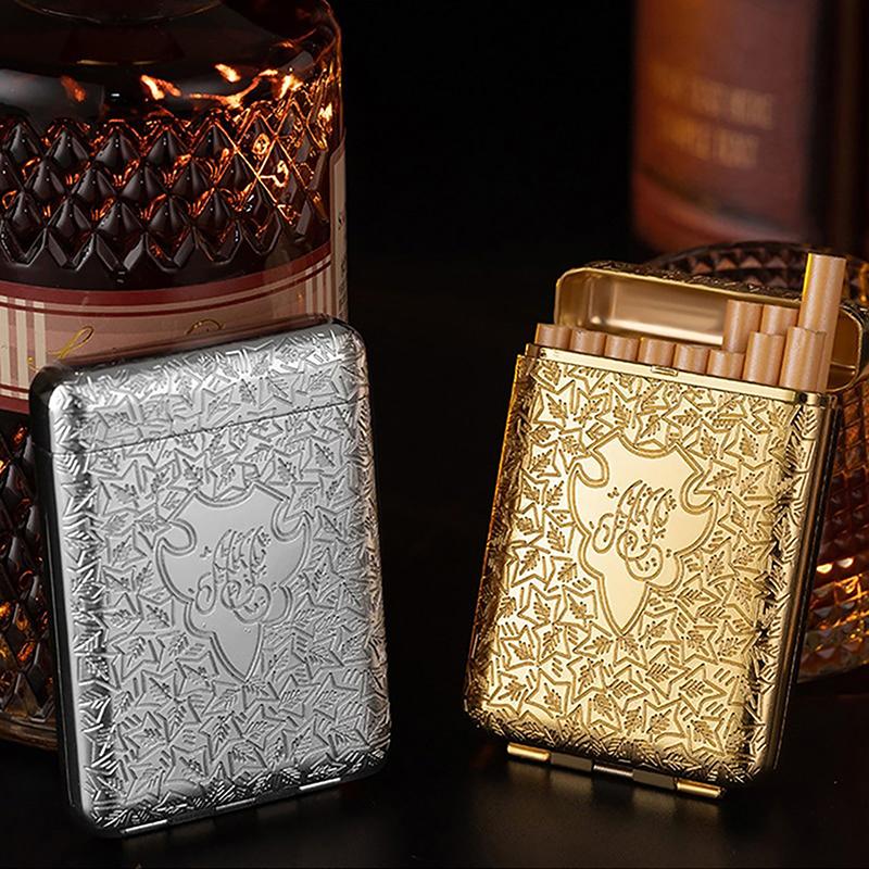 Luxury Vintage Engraved Cigarette Case Holder Pocket Cigarette Storage Box