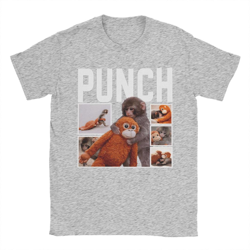 Unisexs TShirt Punch Monkey Cute Awesome Cotton Tees Short Sleeve T Shirts Crewneck Clothes New Arrival