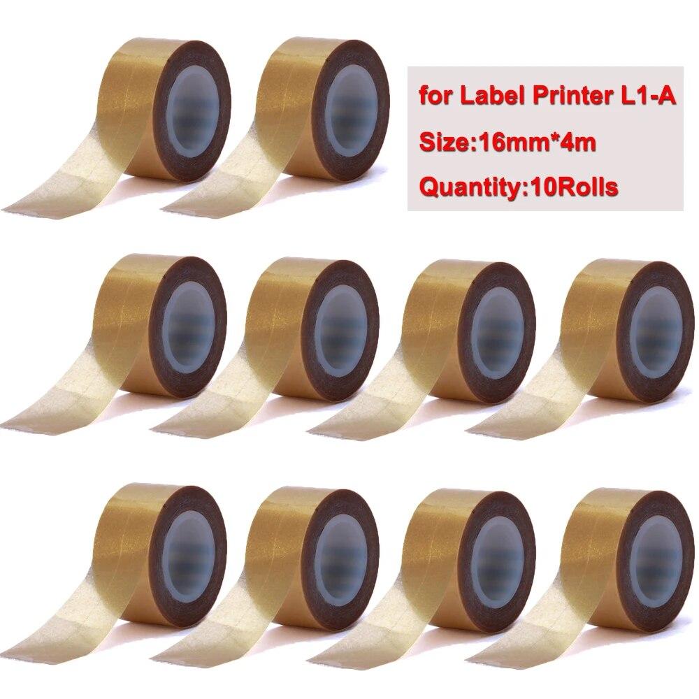 10 Rollen 16 mm x 4 m Etikettenband für MakeID L1 Bluetooth-Thermoetikettendrucker L1-A Pocket Maker Tintenloser Druck DIY-Aufkleber für Zuhause
