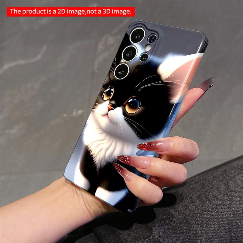 2DFlat Samsung phone case Adorable Black-White Kitten Phone Case Applicable to Galaxy S23 S24 S25ULTRA S26 A12 A14 A15 A16 A54 A55