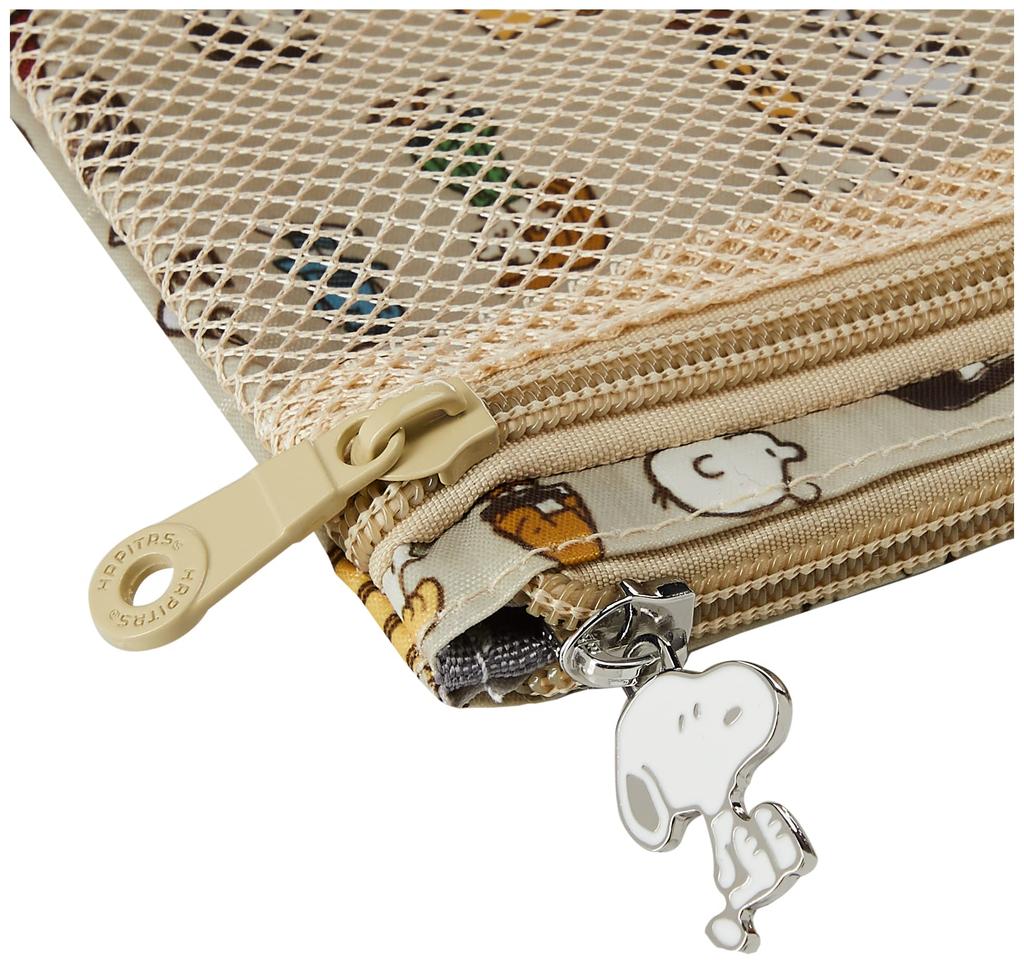 Hapitas 2-Size Pouch Set 7119 Snoopy Multi-Pouch Set 7119 PN125 Bus Stop Brown