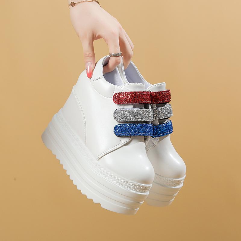 Stivaletti da Donna 2026 Autunno Scarpe in Pelle Donna Piattaforma Altezza Aumentata Sneakers Suola Spessa Zeppe Stivali Zapatos De Muje