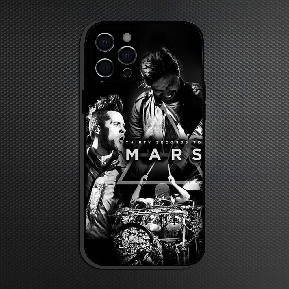 Thirty S-Second To Mars 30stm Phone Case For iPhone 16,15,14,13,12,11 Plus,Pro Max, Soft Silicone Black Cover