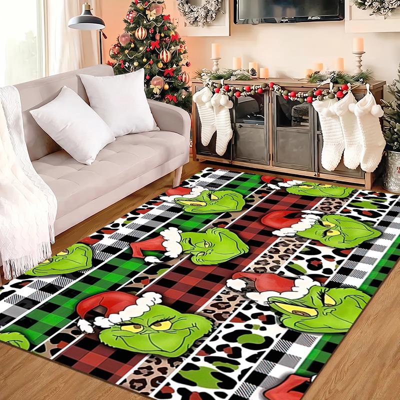 1 szt. Dywanik Grinch - Dekoracja domu Dywan do salonu sypialni Podłoga Dywanik pod krzesło komputerowe