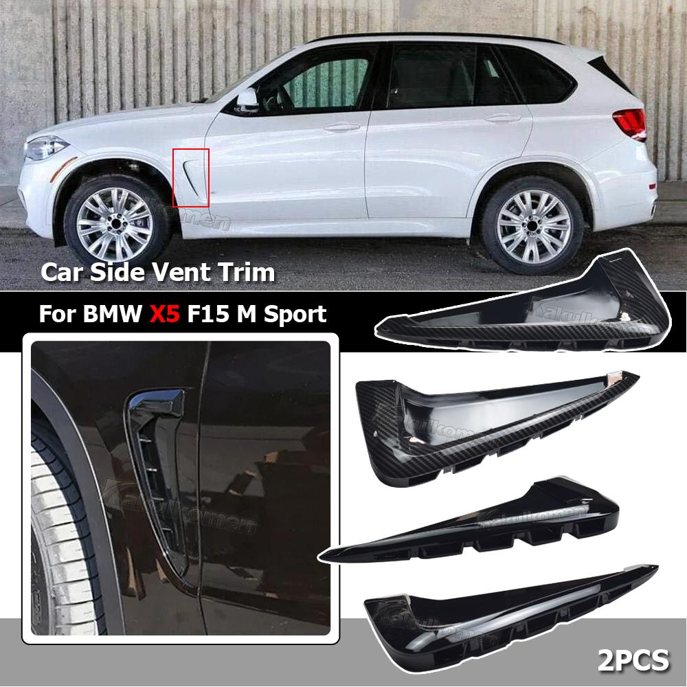 Car Fender Side Air Vent Trim Cover Shark Side Grille Decoration Styling Sticker For BMW X5 F15 M Sport 2014 2015 2016 2017 2018