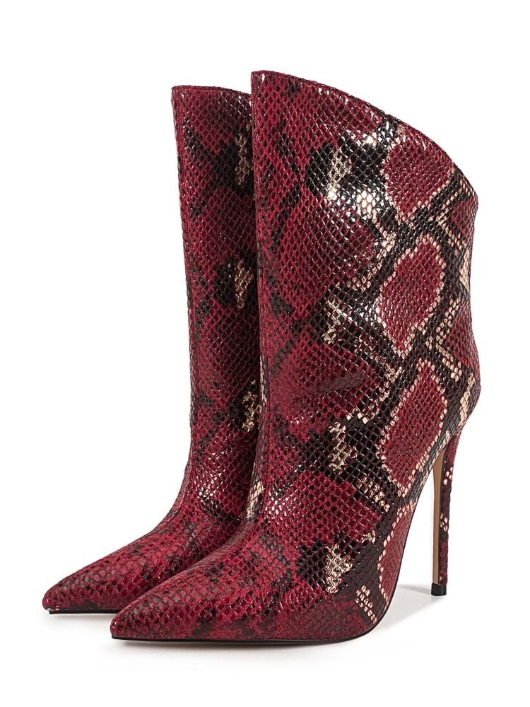 Damen Europäischer und Amerikanischer Luxusstil Farbverlauf Lackleder Kurze Stiefel Spitze Ärmel Super Hohe Absätze Sexy Stiefeletten 47 black