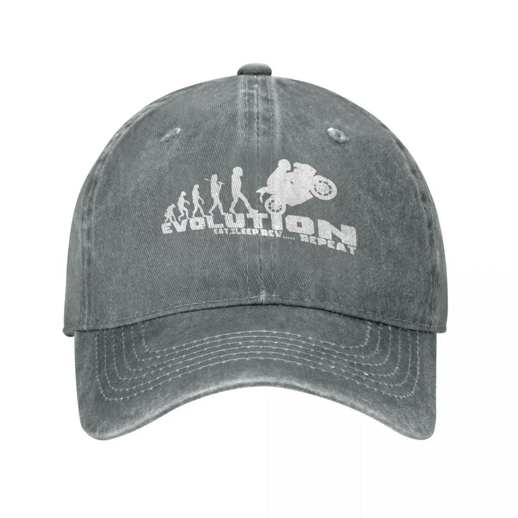 Vintage Denim Biker Evolution Motorcycle Baseball Caps Women Hat Adjustable Casquette Gorras
