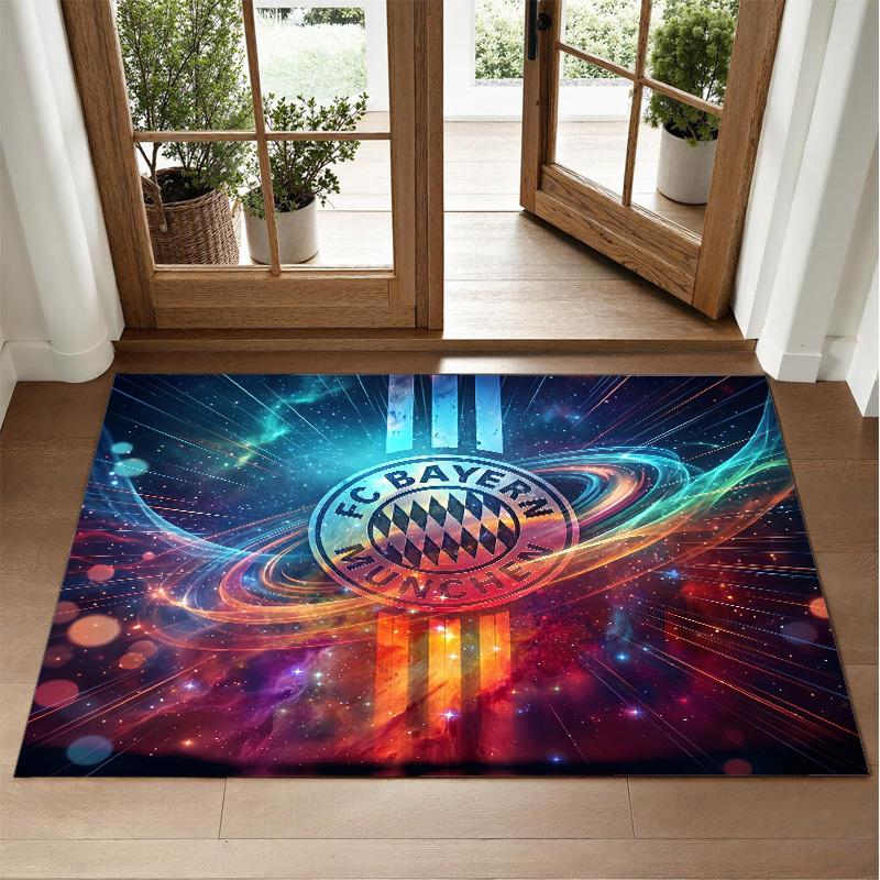 Bayern Munich Design Crystal Velvet Rug Soft Decorative Mat for Bedroom Entrance