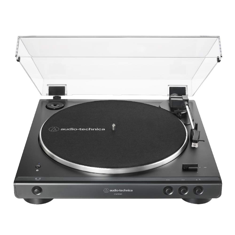 Audio-Technica AT-LP60X Bluetooth Fully Automatic Belt-Drive Turntable Black with Vinyl Record Cleaning Kit