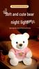 2026 Creative Plush Bear Tap Light with Type-C Charging – Bedroom Night Light Ornament