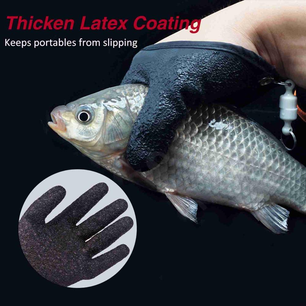 1 Pair Non-Slip Fishing Gloves Latex Fisherman Gloves Durable Fish Catching Gloves Sea Fishing