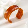 European and American Hot-selling Retro Concave C-shaped Open Resin Bracelet Wide Version High-end Design Bracelet Jewelry Women