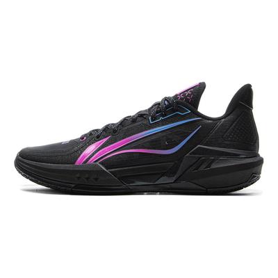 Li Ning Light Speed 3 Basketballschuhe Herren Niedrig geschnitten Schwarz Lila ABPV005-5
