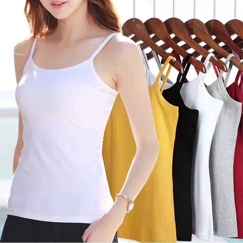 Women Slim Fit Versatile Summer Basic Sleeveless Tank Top Student Layering Undershirt