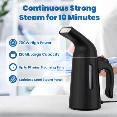 Portable Handheld Garment Steamer 120ml Capacity 700W Auto Shut-Off Steamer for Clothes Removes