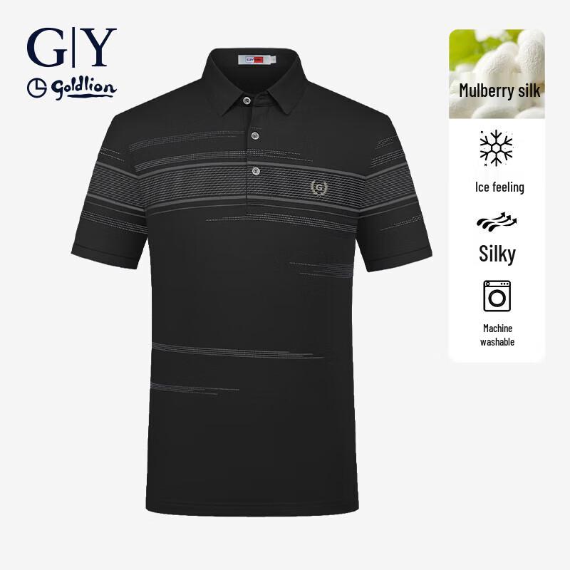 Goldlion Men s Short Sleeve Silk Blend Polo Shirt 3XL