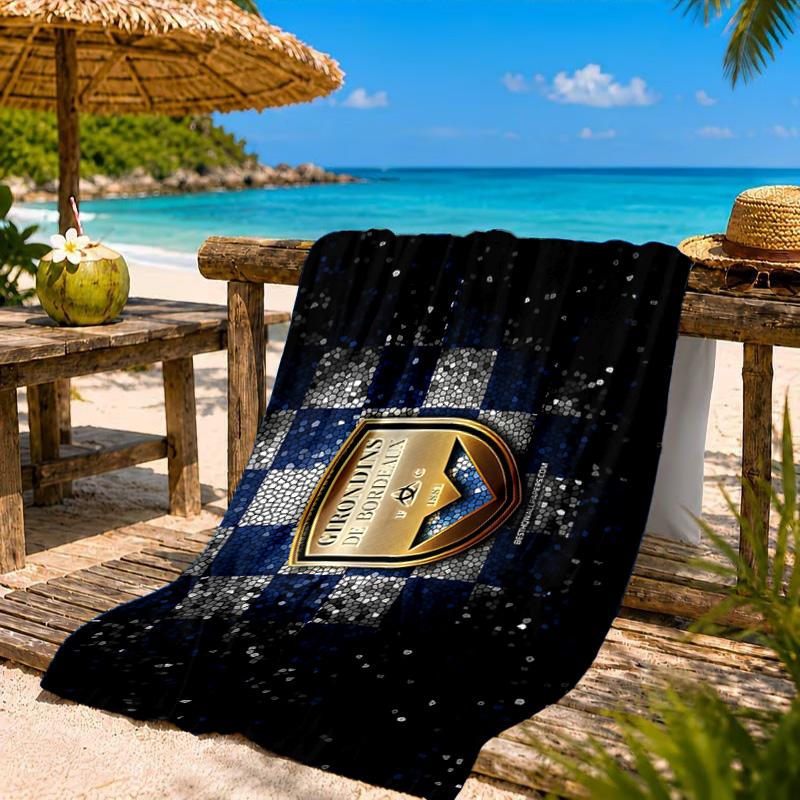 Giron-de Football Crest Printed Microfiber Beach Towel, Soft And Absorbent, Quick-Dry, Ideal for Summer Travel, Beach Essential, Swimming Pool