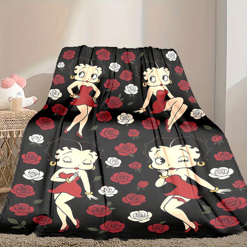 Betty Boop Blanket Lightweight Print Throw Blanket For Couch, Bed, Car, A Heartfelt Gift for Your Family and Friends