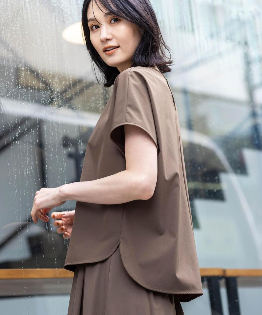 AC by Alpha Cubic Stretch Nylon Rush Blouse UV Size Mocha Bi-Motion (Cooling, Protection, Water-Repellent) Women's, 353783,
