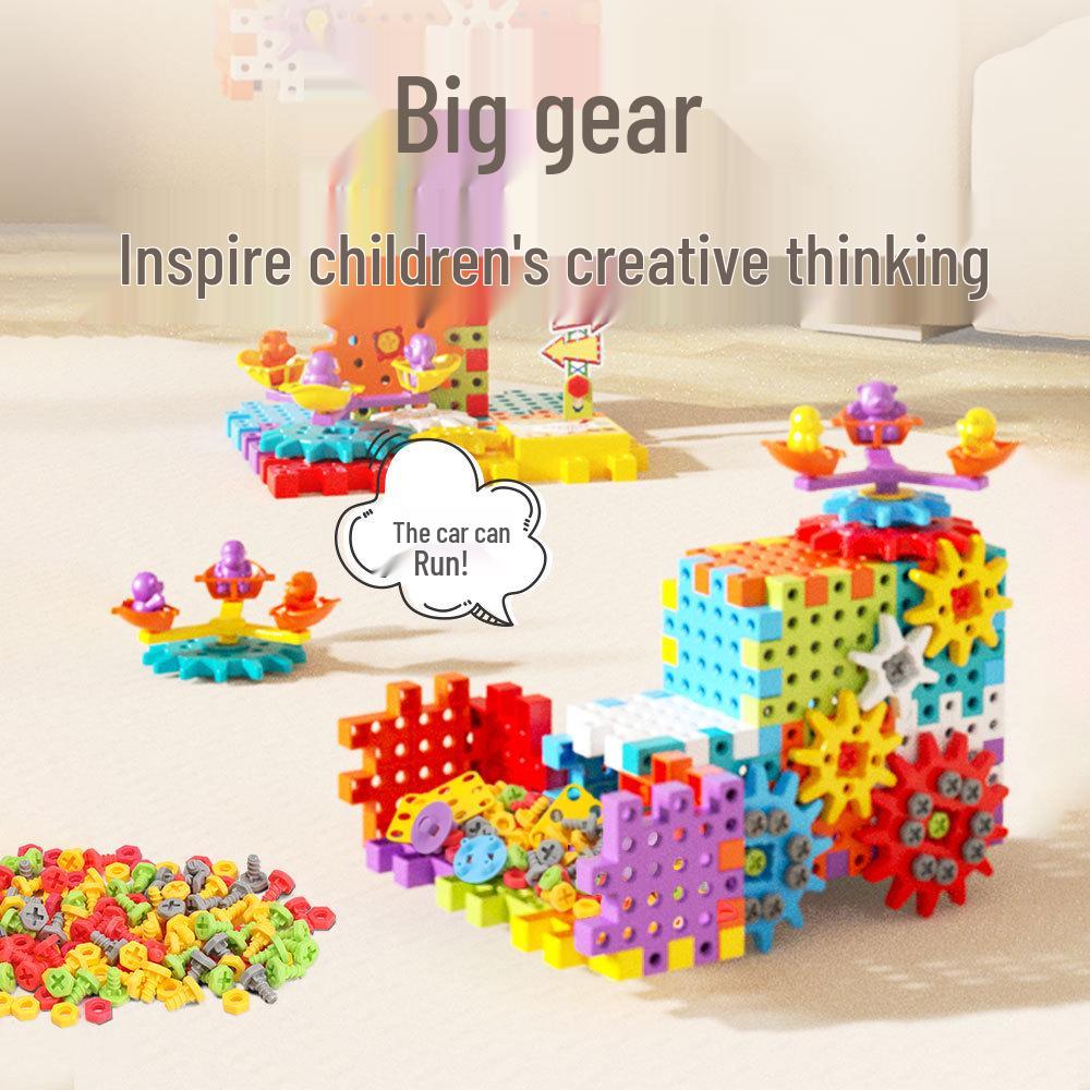 Bloques de Construcción de Engranajes Eléctricos DIY para Niños Transfronterizos - Set de Pista de Montaje Educativo de Partículas Grandes
