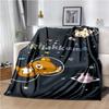 Cartoon Rilakkuma Anime Girls Throws Blanket for  Hiking Picnic Bed Super Soft Cute Kawaii Flannel Blanket Birthday Gift#(2)