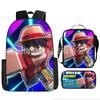 Large Capacity Schoolbag with Shoulder Strap; Student Three-piece Pencil Case Set