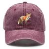 Lifelike Fox Print Snapback Sun Hat, Animal Dad Hat Sun Protection Distressed Vintage-Inspired Washed Adjustable Baseball Cap