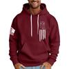 Men's Loose Flag Printed Hooded Sweatshirt Men's Casual Fashion Sports Sweatshirt