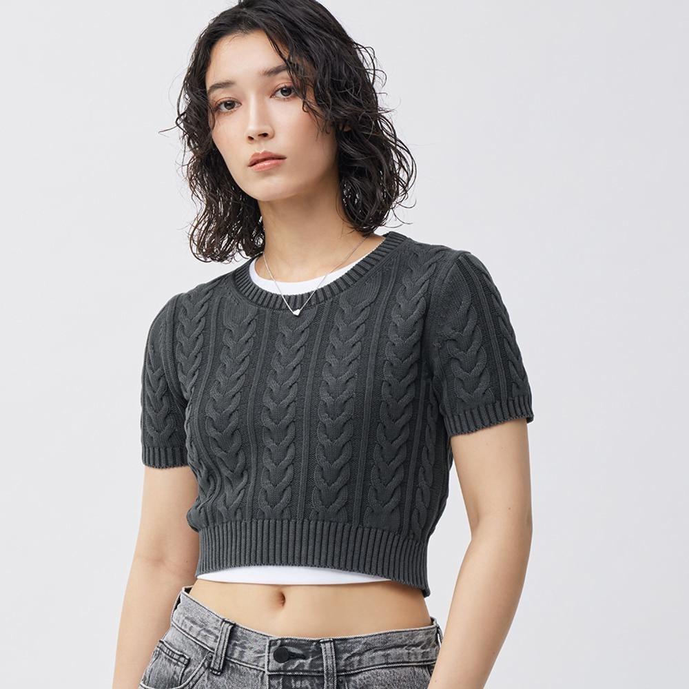 

Свитер с круглым вырезом и короткими рукавами GU by Uniqlo