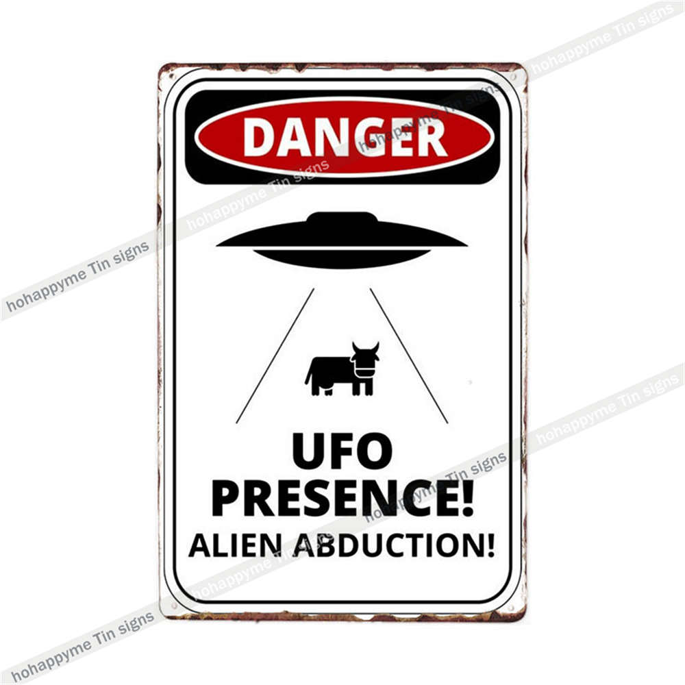 Metal Plate Sign Area 51 UFO Retro Decorative Wall Plaque Pub Club Bar Accessories Tin Painting Poster Vintage Home Decor20x3