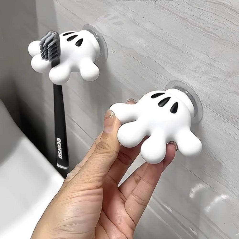 Cartoon Palm Toothbrush Holder: Easy Install, Fun Storage for Kids' Bathrooms - Space Saver