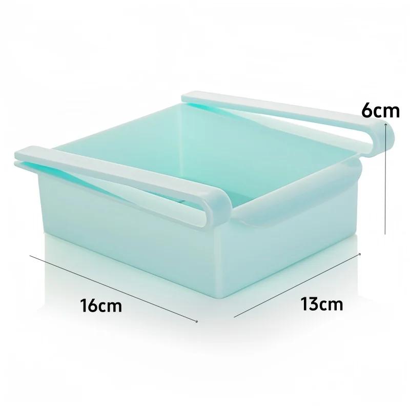 Kitchen Storage Box Fruit Vegetable Preservation Organizer Transparent Egg Container Under-shelf Refrigerator Drawer Silver Tray