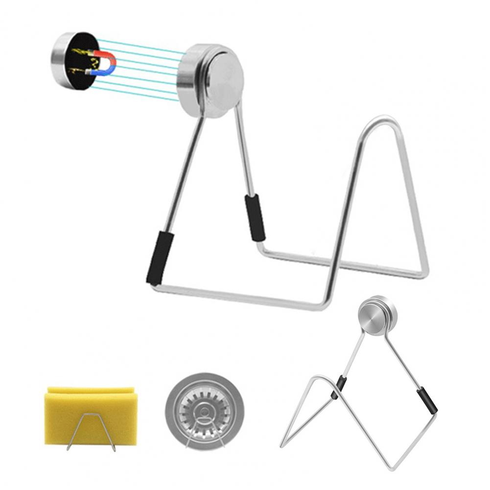 Magnetic Sponge Rack Sink Organizer Kitchen Sink Magnetic Sponge Holder Organizer Easy Installation No Drilling for Sponge
