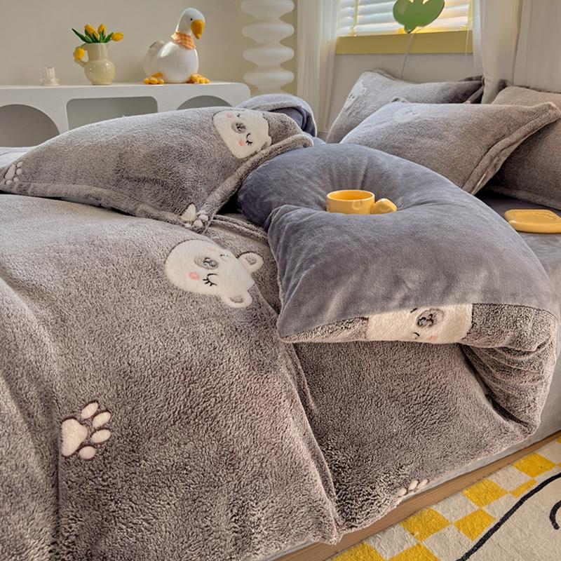 Rainbow Theme Plush Duvet Cover Fluffy Soft Boys Girls Luxury Queen Quilt Cover Winter Warm Letter Print Bedding No Pillowcase