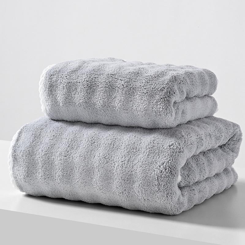 Prosop de baie din fleece de corali 70*140cm, Prosop de plajă gros pentru uz casnic pentru adulți, Prosop din catifea corduroy tip bomboană