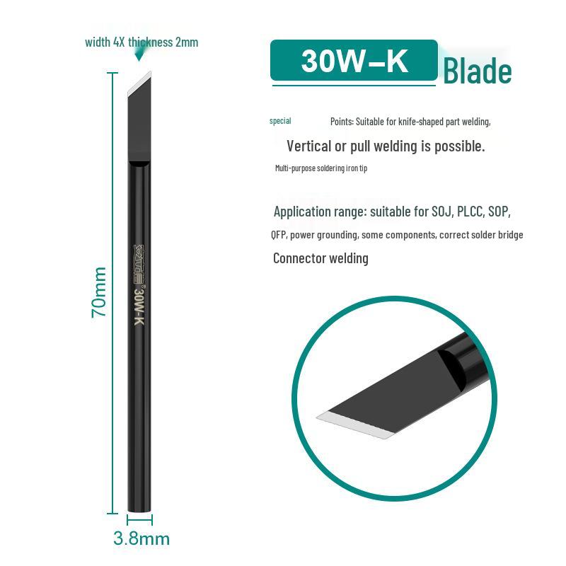 Electronic Welding 30W/40W/60W Pointed & Horseshoe Black Diamond Soldering Iron Tip