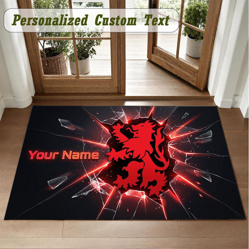 Crystal Velvet Square Rug Custom NameMiddlesbrough FC Pattern Non Slip Home Floor Decor Rug