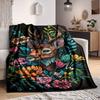 1 Stück Hirsch-Blumenmuster-Decke, Weiche Überwurfdecke - Warm & Gemütlich für Sofa, Bett, Büro und Reisen yy250912228