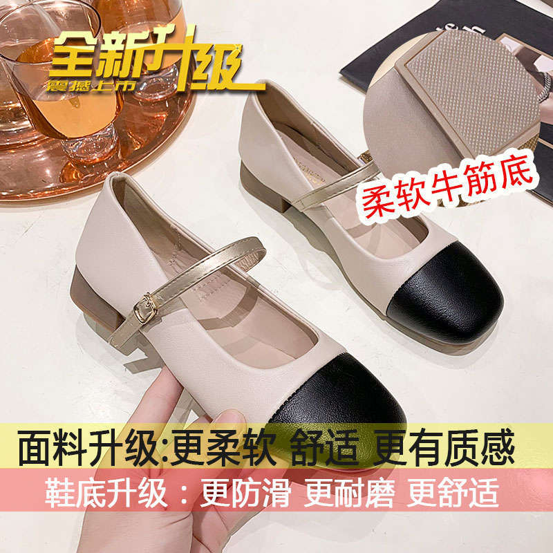 French evening breeze gentle single shoe women's new spring 2025 with skirt Mary Jane women's shoes pumps leather shoes