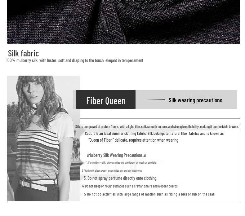 Anlom Women's Colorblock Striped Round Neck Seven-Sleeve Knit Top