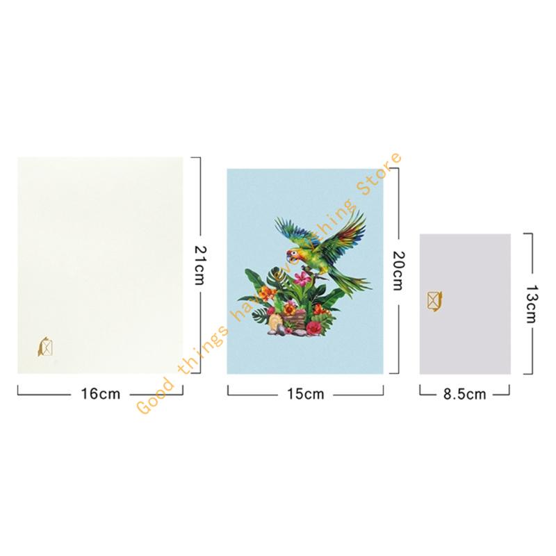 3D Bird Flower Greeting Card Mother’s Day Card with Envelope for Teacher Mother 55KF