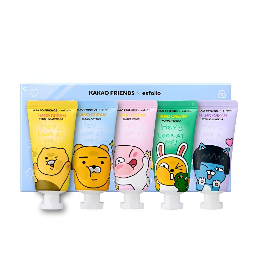 KAKAO FRIENDS x ESFOLIO Look At Me Hand Cream 5 Types Gift Set Moisturizing Hand Care Set