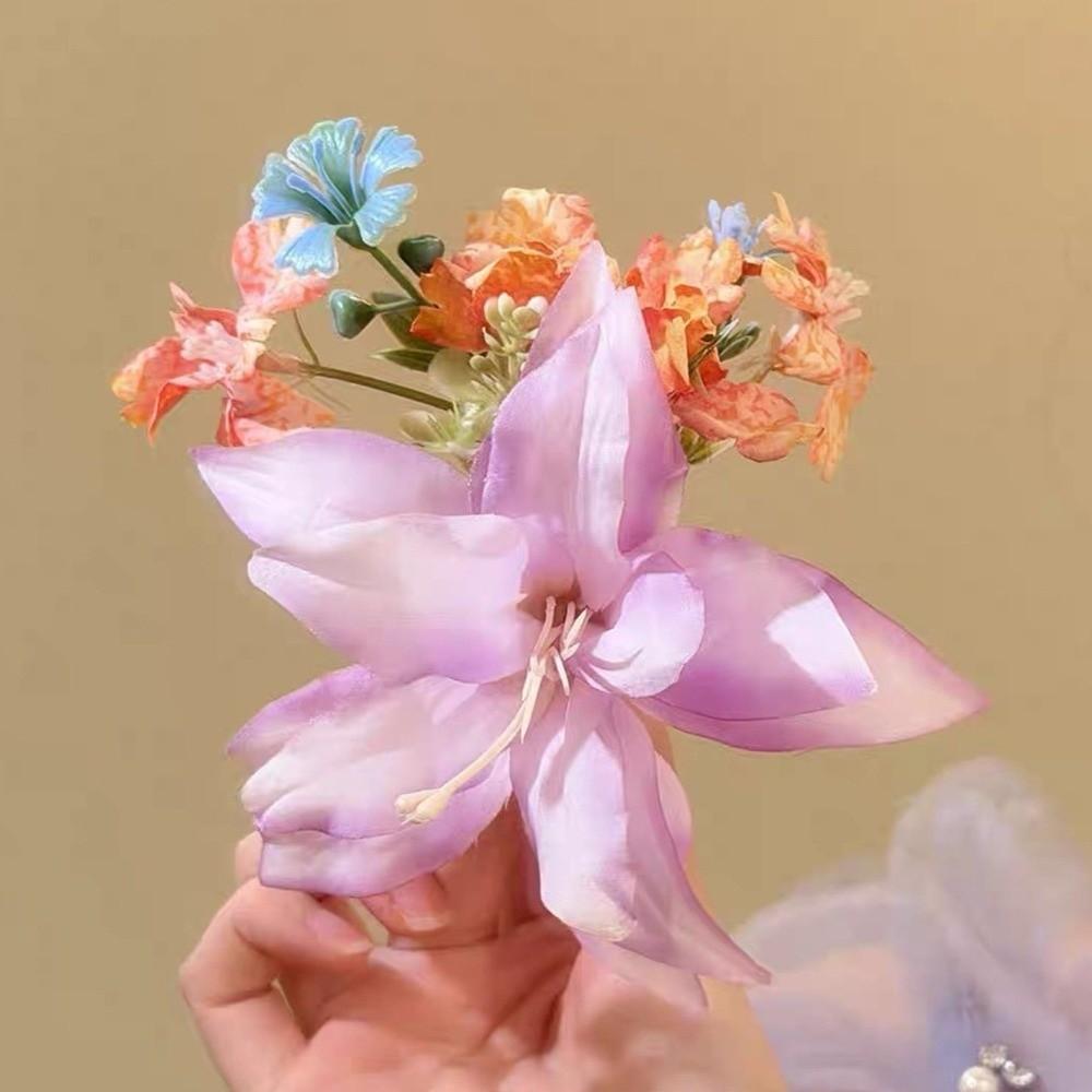 Bohemian Flower Hair Stick Simulation Flower Bride Hair Accessories Thai Hair Fork Bridesmaid