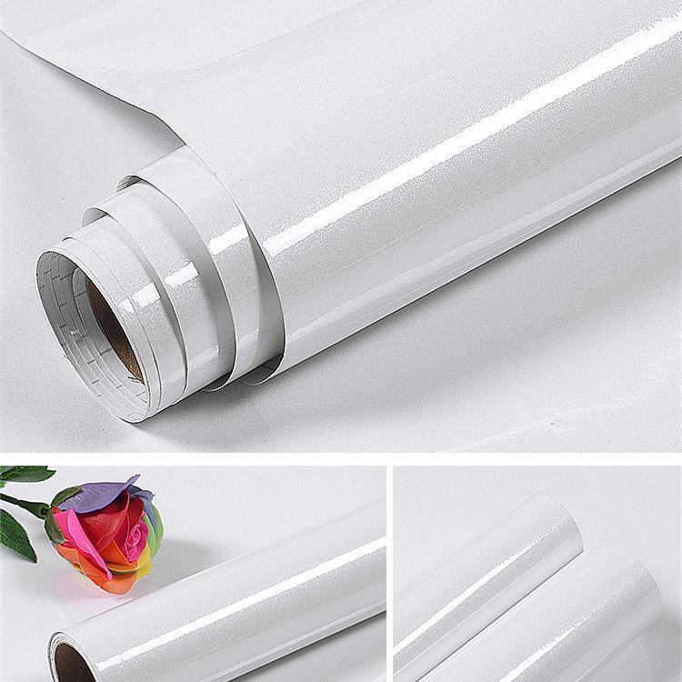 60m PVC Waterproof Solid Self Adhesive Wallpaper for Furniture Peel and Stick Kitchen Vinyl Cabinet Room Decor Wall Stickers DIY